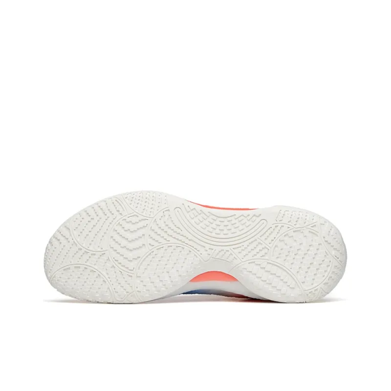 Anta Cement Bubble 2.0 Cushioned Slip-Resistant Low-Top Performance Basketball Shoes White Blue Red Hot Orange-4