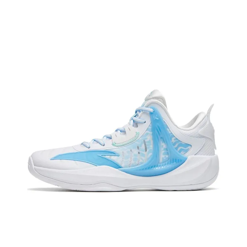 Anta Hussars 8 Abrasion Resistant Breathable Low Top Basketball Shoes Men's White Blue-0