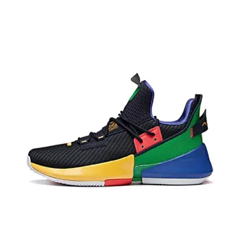 ANTA Airspace 2 Basketball Shoes Men Low Top Dark Blue Black/Bold Green/Fluorescent Mango Orange