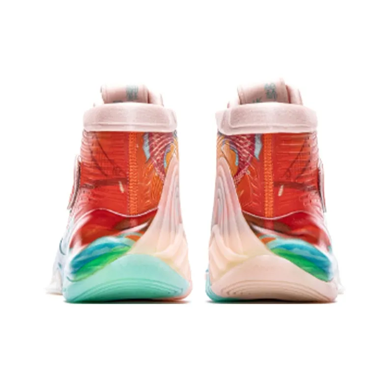 Anta Wear-Resistant Slip-Resistant High-Top Basketball Shoes Men's Yellow Orange Blue-3