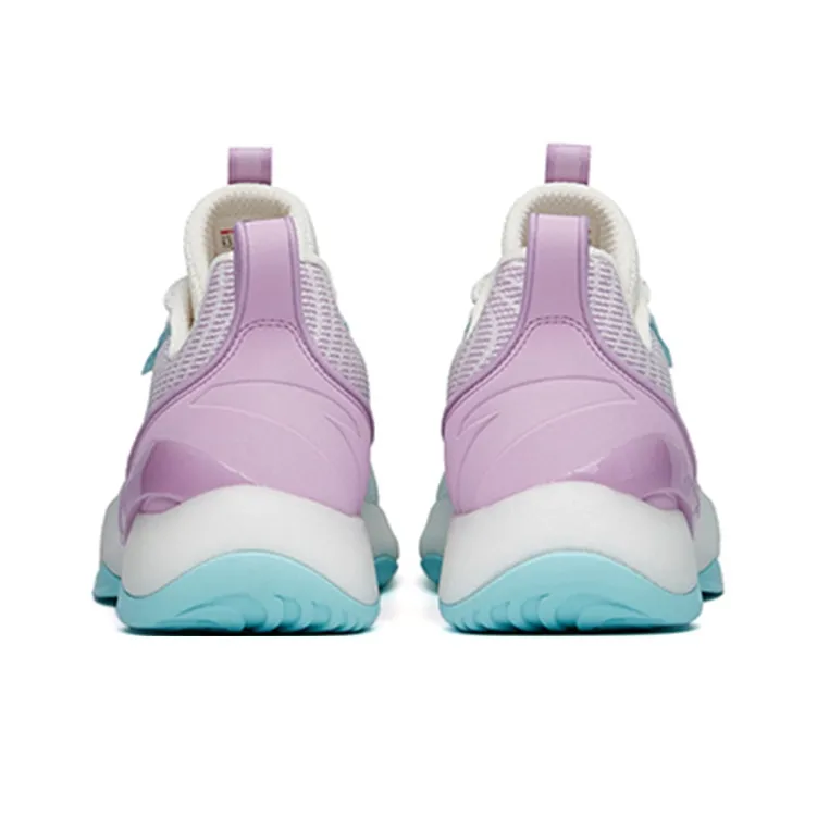 Anta Light Cavalry 7 Abrasion Resistant Breathable Low Top A Flash Bubble Basketball Shoes Men's White Blue Purple-4