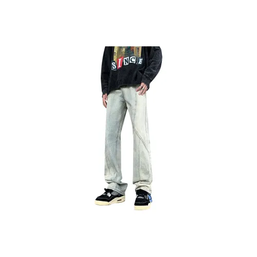 PAINT STAIN Jeans Unisex Yellow Mud