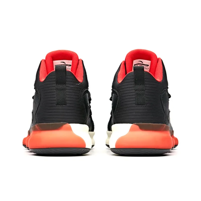 Anta SEEED Noble Air Wear Resistant Slip Resistant High Top Performance Basketball Shoes Men's Black Red-4