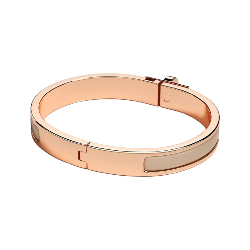 HERMES Enamel Bangles Unisex Rose Gold-1
