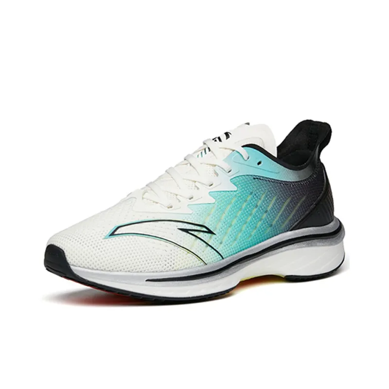 ANTA MACH 1.0 Running Shoes Men Low Top Ivory White/Fluorescent Water Green/Black-2