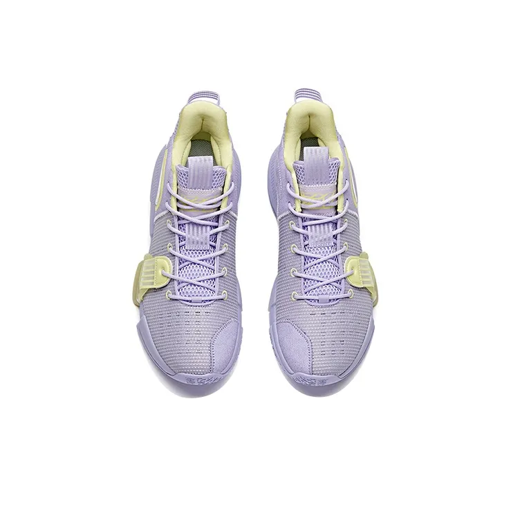 Anta Craze 2 Anti-Slip Wear-Resistant Mid-Top Performance Basketball Shoes Men's Light Purple-2