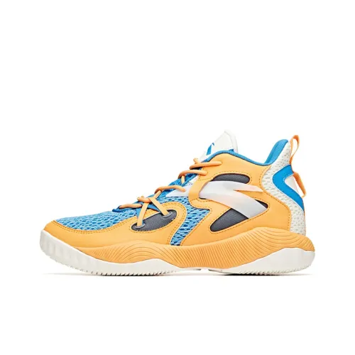 ANTA Wind Tunnel 1 Basketball Shoes Men Mid-Top Yellow Orange/Medium Blue