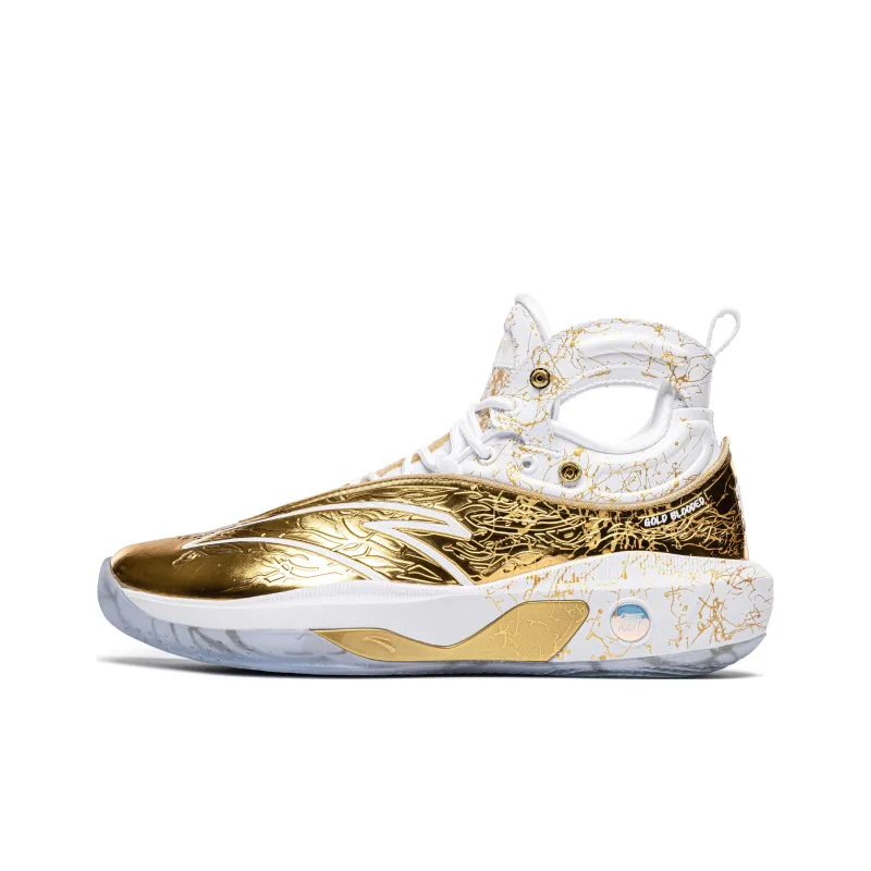 Anta KT8 Gold Blooded Cushioning Anti-Slip And Wear-Resistant High-Top Performance Basketball Shoes White Gold-4