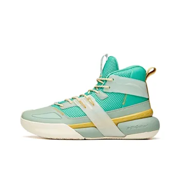 Anta Crazy 4 High Top Performance Basketball Shoes Men's Green Yellow