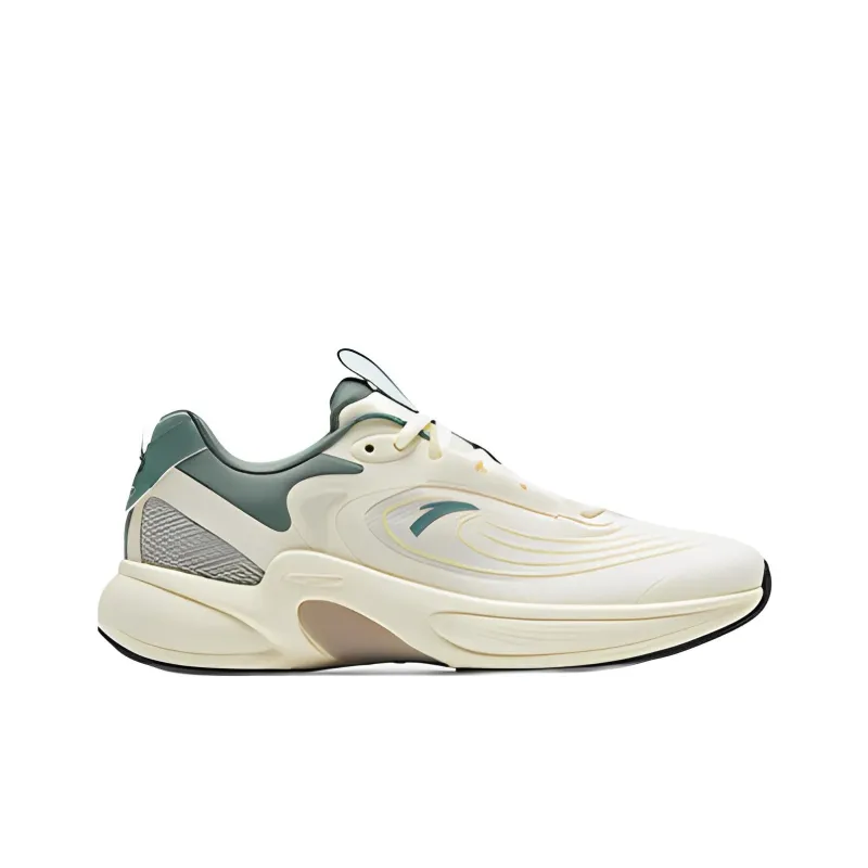 Anta C37+ Anti Slip Wear Resistant Low Top Casual Running Shoes Men's White Green-1