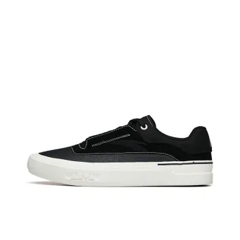 Anta Ao Li Low Top Skateboard Shoes Men's Black Leather Suede