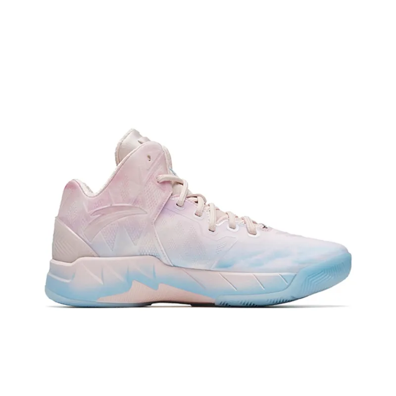 Anta KT1 Pro Cushioning Anti-Slip And Wear-Resistant Breathable Coverage Support High-Top Basketball Shoes Pink Blue-1