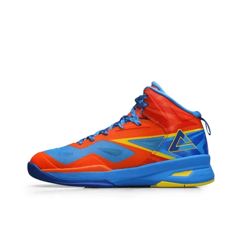 PEAK Speedhawk Ii Basketball Shoes Men Mid-Top Red Orange/Hydrangea Blue