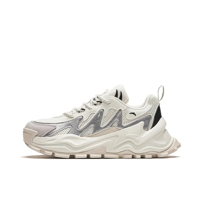 Anta Hot Cushioned Slip Resistant Low Top Casual Shoes Unisex White-0