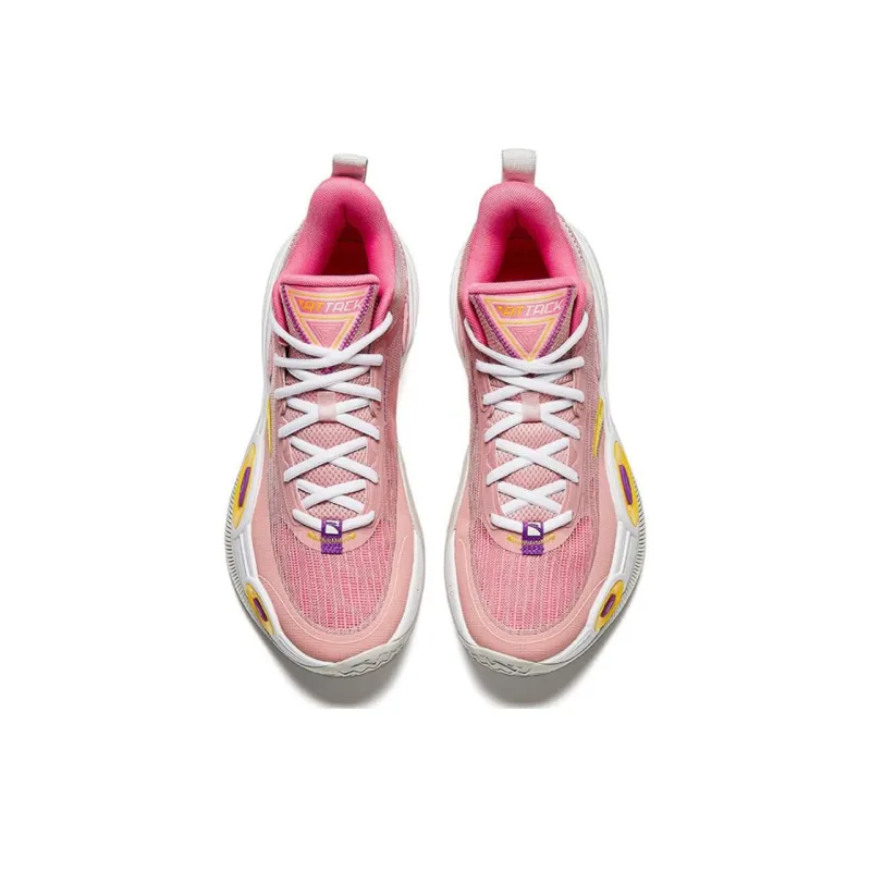 Anta Assault 1 Anti Slip Wear Resistant Low Top Basketball Shoes Men's Pink-1