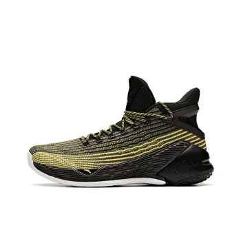 Anta KT4 Thompson KT4 Cushioning Anti Slip And Wear Resistant High Top Performance Basketball Shoes Men's Black Yellow