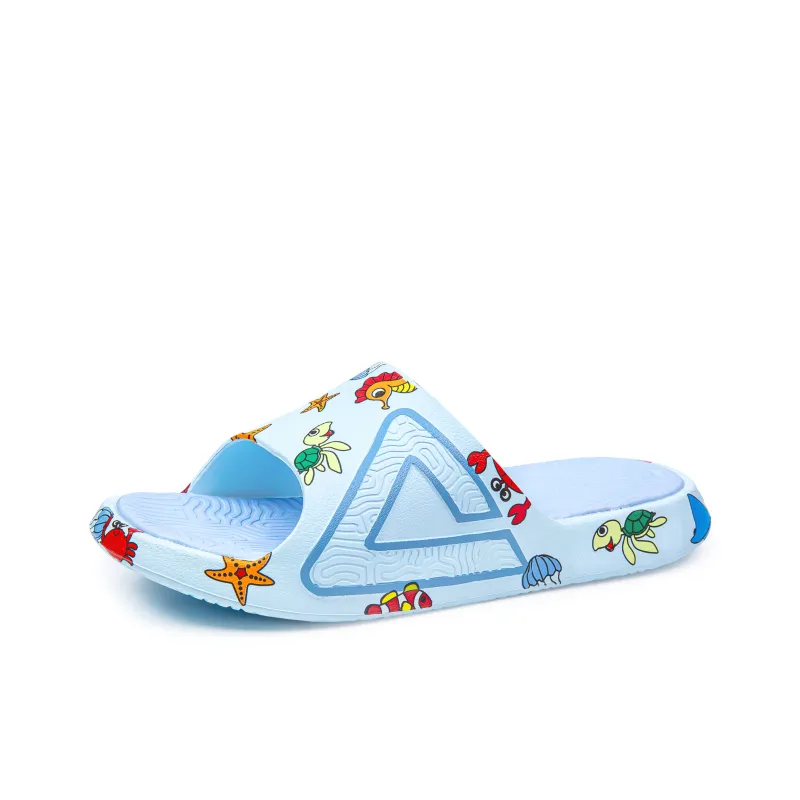 ZUGUOSANSHALVHAIGUI x PEAK Quiet Slide Slippers Men's White Blue-1