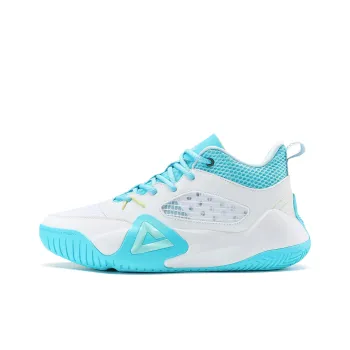 PEAK Sharp Marks Cushioning Anti Slip And Wear Resistant Low Top Basketball Shoes Men's Blue White Summer