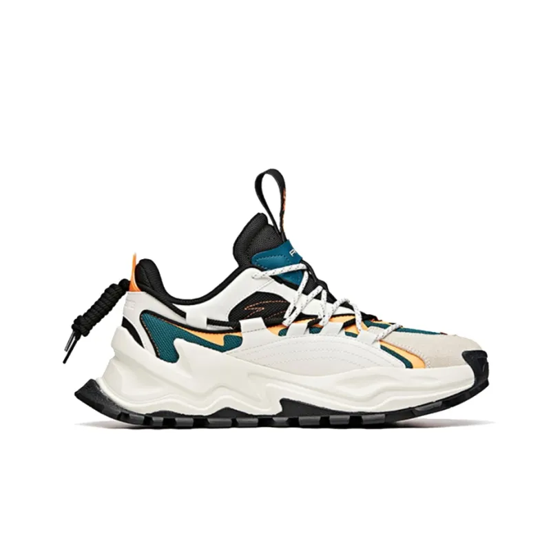 Anta Hot Yellow Emperor, Shen Nong Anti Slip Wear Resistant Low Top Chunky Sneakers Men's Black White-1