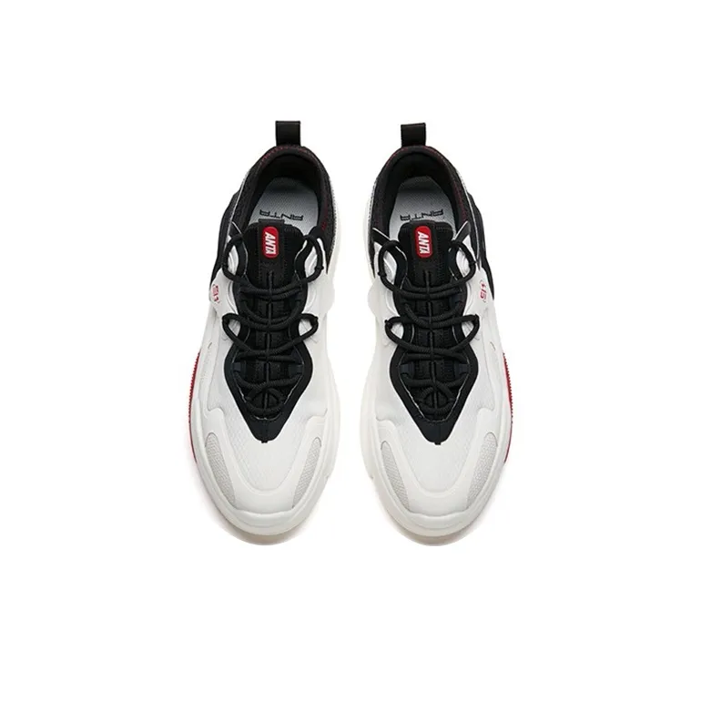 Anta AT91 Lifestyle Collection Anti-Slip Wear-Resistant Low-Top Skateboard Shoes White Black Red-3
