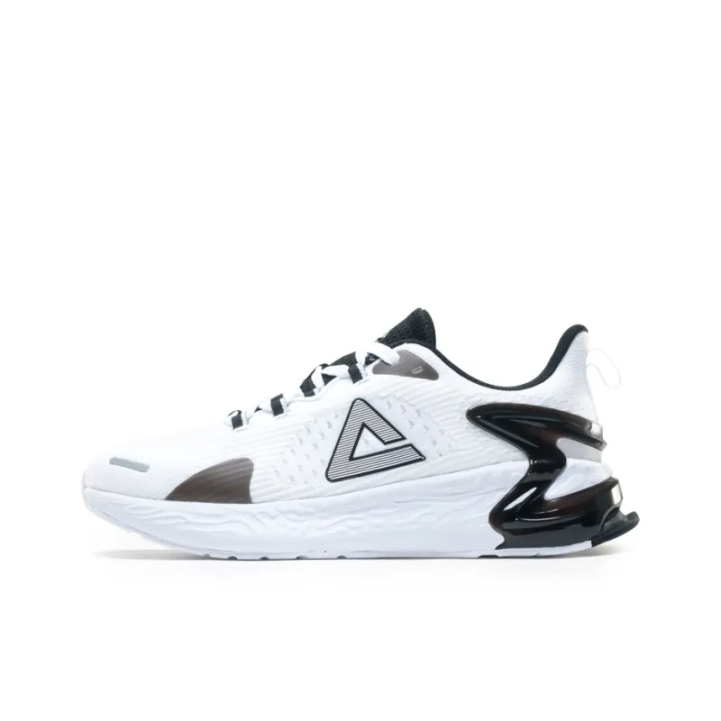 PEAK Porcelain Shadow Cushioning, Slip Resistant, And Abrasion Resistant Low Top Running Shoes Men's White Black-0