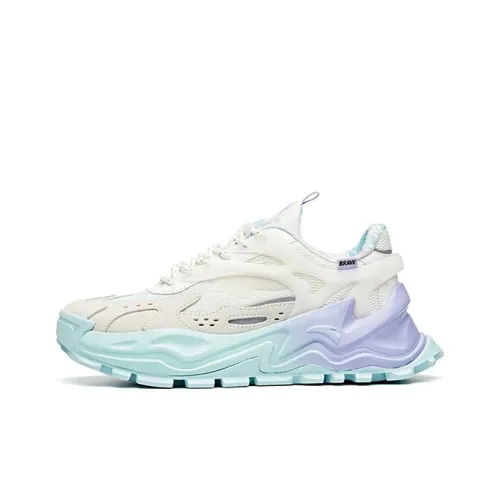 ANTA Hot Chunky Sneakers Women's Low-Top Ivory White/Glacier Blue/Purple