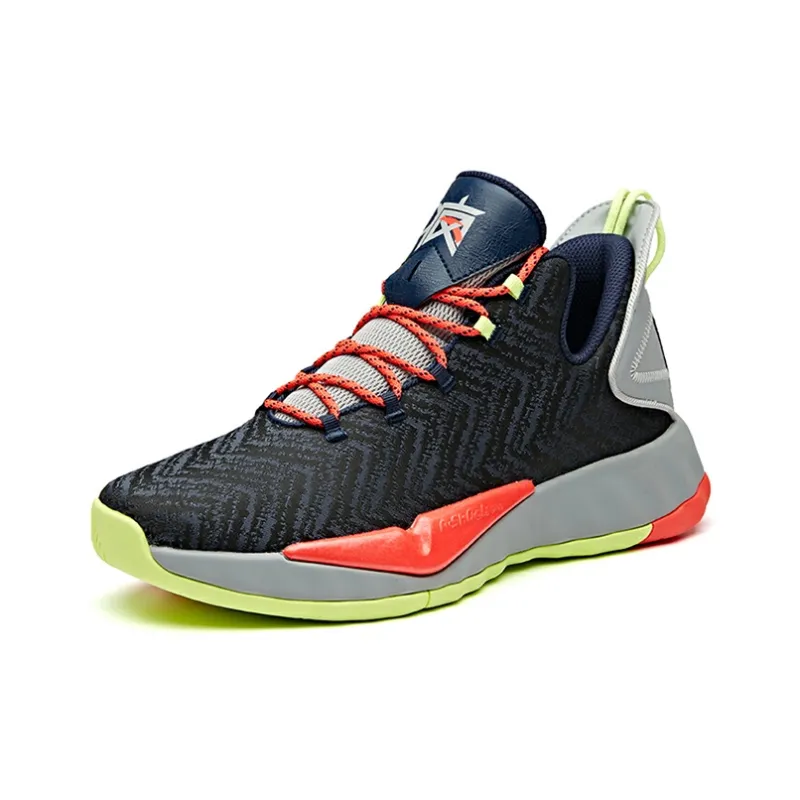 Anta Crazy 3 Cushioning Low Top Basketball Shoes Men's Gray Orange-2