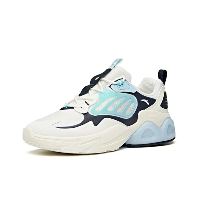 Anta Millennium 2.0 Anti Slip Wear Resistant Low Top Chunky Sneakers White Blue-2