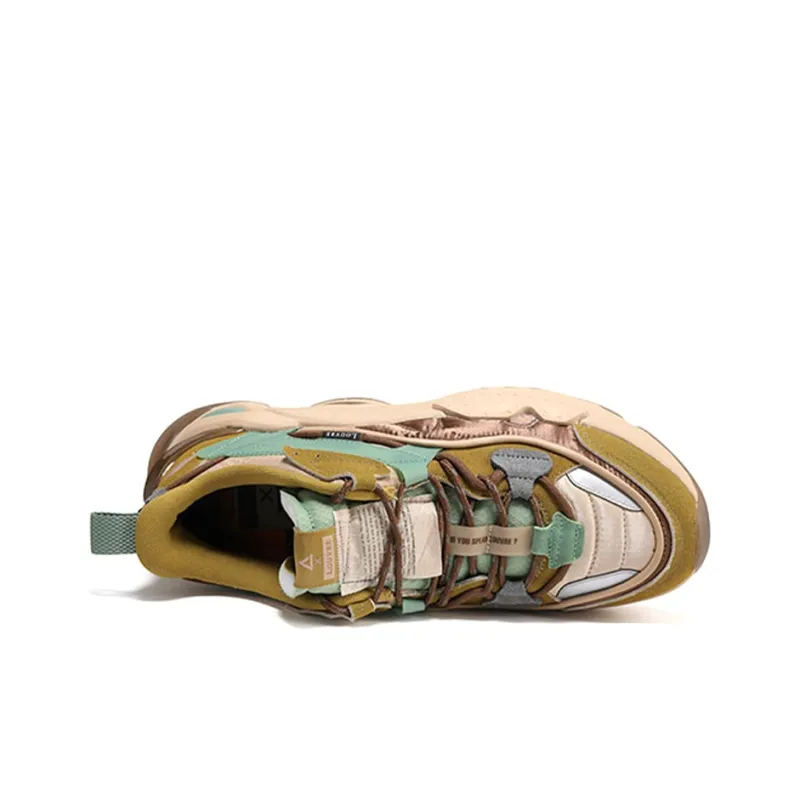 PEAK Attitude Extreme Series Chunky Sneakers Men Low Top Mud Sand Yellow/Gray Olive-3