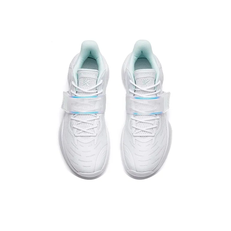 ANTA Water Flower 4 Basketball Shoes Men Low Top ANTA White/Ice Pink Blue-2
