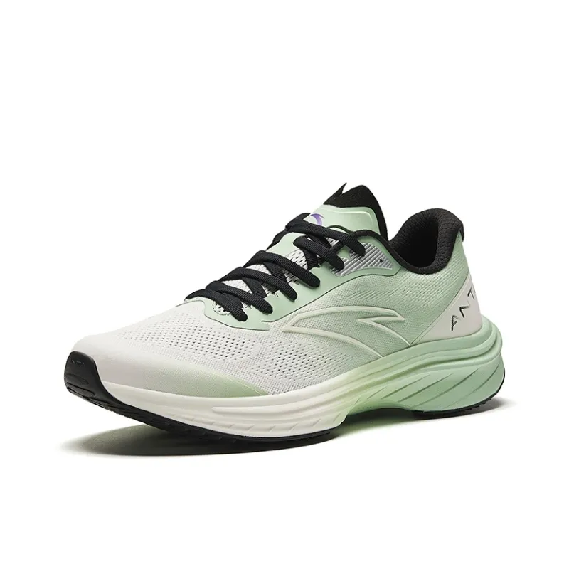 Anta Road Run Cushioning Anti Slip And Wear Resistant Rebound Low Top Running Shoes Men's Green Black White-1
