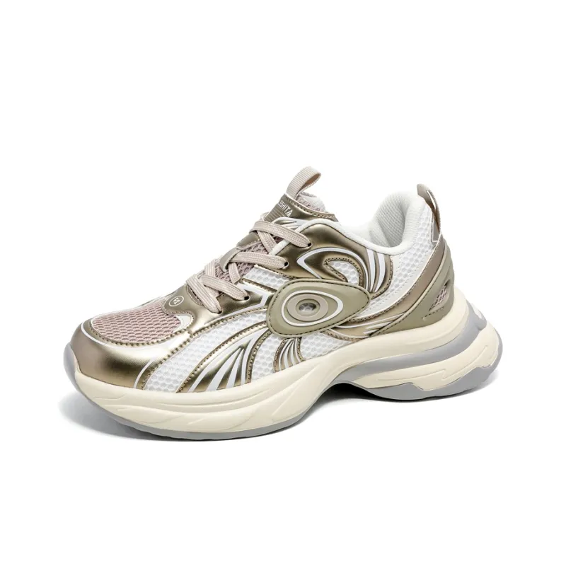 ZOIBBOE Anti Slip Wear Resistant Breathable Height Increasing Low Top Chunky Sneakers Unisex-9