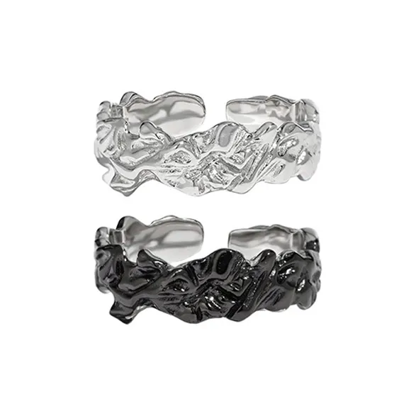 MAGICPOLE 925 Sterling Silver Rings Unisex Silver/Black-2