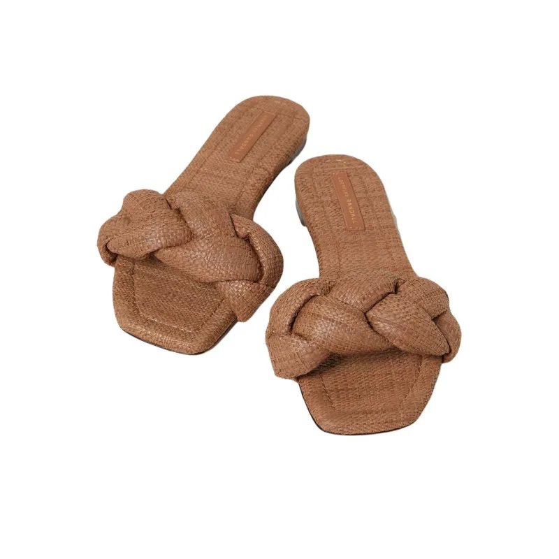 Loeffler Randall Slide Slippers Women's Brown-3