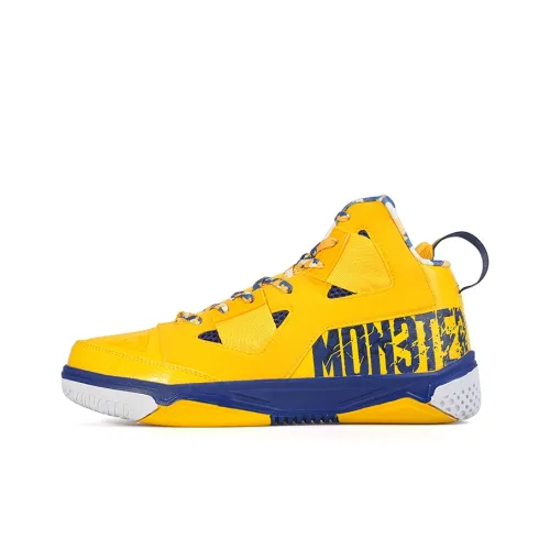 PEAK Monster 3.2 Basketball Shoes Men High-Top Orange-Yellow/Dark Blue