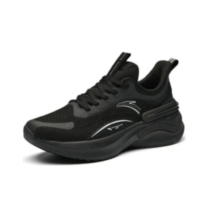 Anta C37 Series Drifting Breathable Low Top Running Shoes Women's Black White-1
