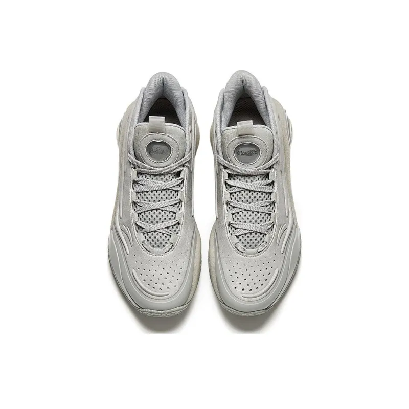 Anta Cement Bubble 4.0 Cushioning Anti-Slip And Wear-Resistant Low-Top Basketball Shoes Men's Light Mauve Gray-2