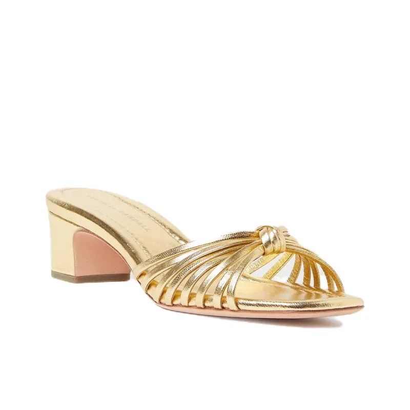 Loeffler Randall Slide Slippers 4.5cm Women's Gold-2