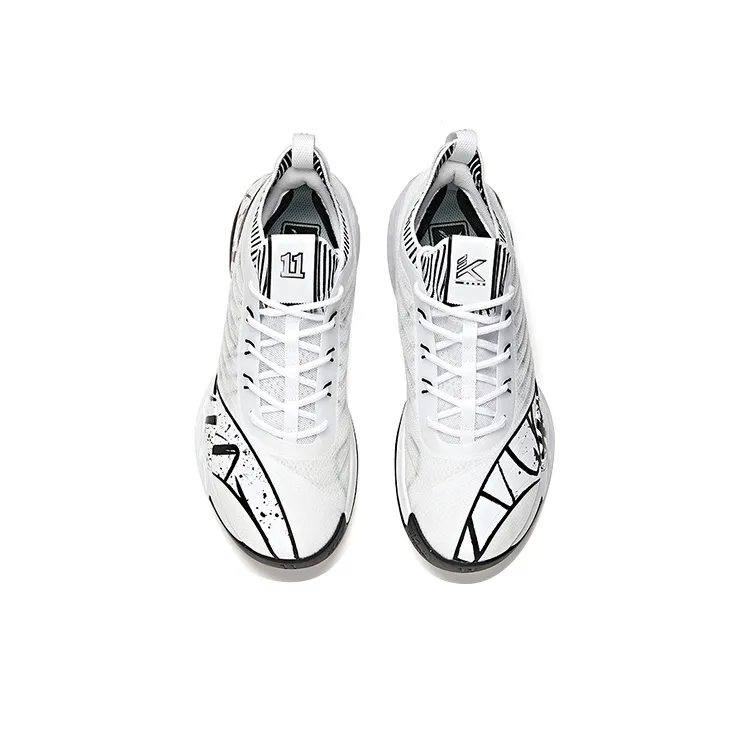 Anta KT6 Thompson Durable Breathable Low-Top Basketball Shoes White Black-2
