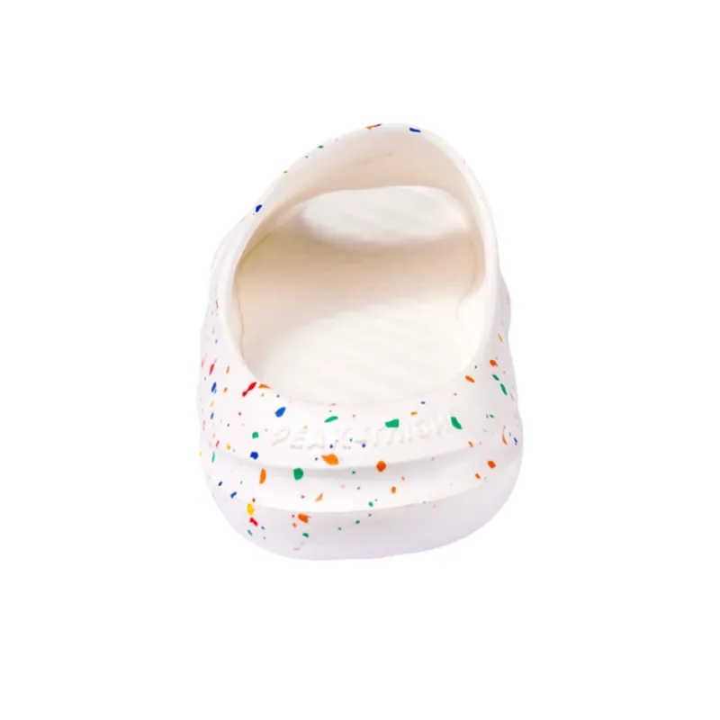 PEAK Very Small Fat Drag EVA Totem Graffiti Slip-Resistant Odor-Resistant Abrasion-Resistant Slide Slippers Men's White-1