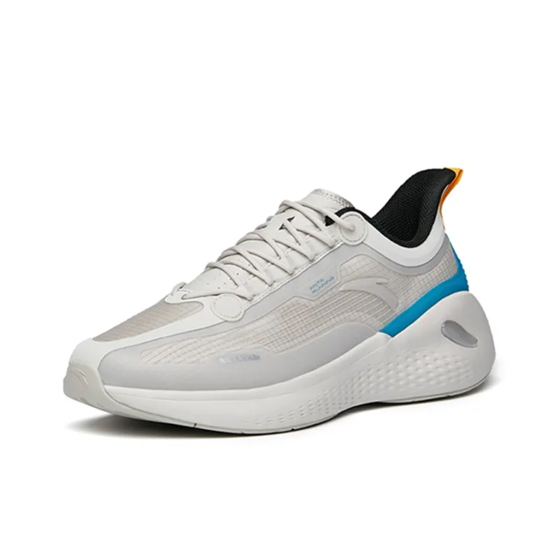 Anta Breaking Wind Cushioned Anti-Slip Wear-Resistant Breathable Lightweight Low-Top Running Shoes Men's Gray Blue-2