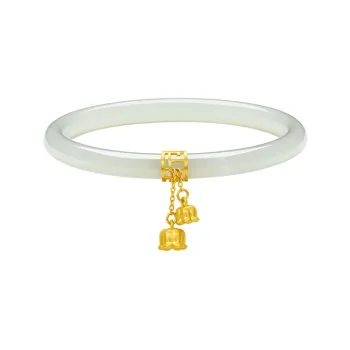 ZHOU LIU FU Bangles Pale Greenish White Jade Unisex