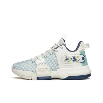 Anta Craze 2 Cushioning Anti Slip And Wear Resistant Low Top Basketball Shoes White Green Blue