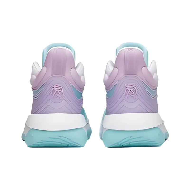 Anta Tiger Roar Cushioning, Slip Resistant, Abrasion Resistant Coverage Mid Top Basketball Shoes Men's Blue Purple-3