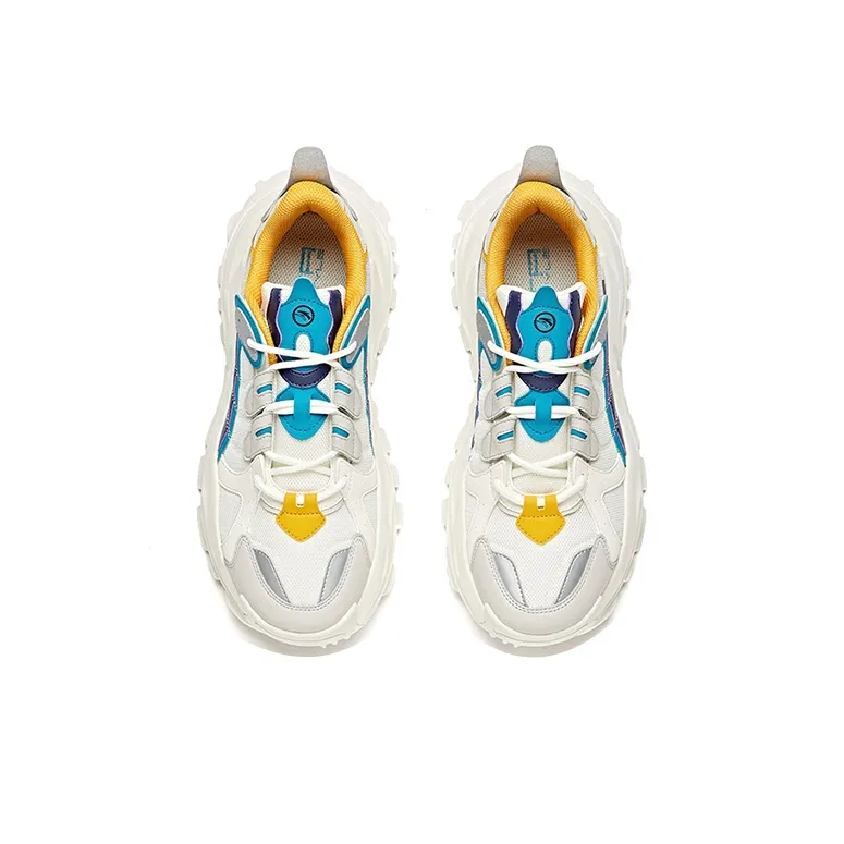 Anta Life Collection Sizzling Cushioning Low Top Chunky Sneakers Men's White Gray Blue-2