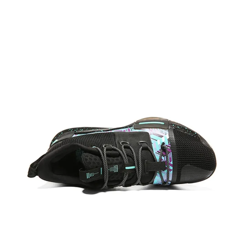 PEAK Flash Flash Route Wei Non slip Lightweight Low Top Basketball Shoes Black Green-1