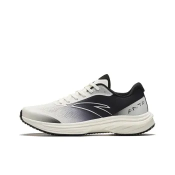 Anta Road Run Cushioning Anti Slip And Wear Resistant Rebound Low Top Running Shoes Men's White Black