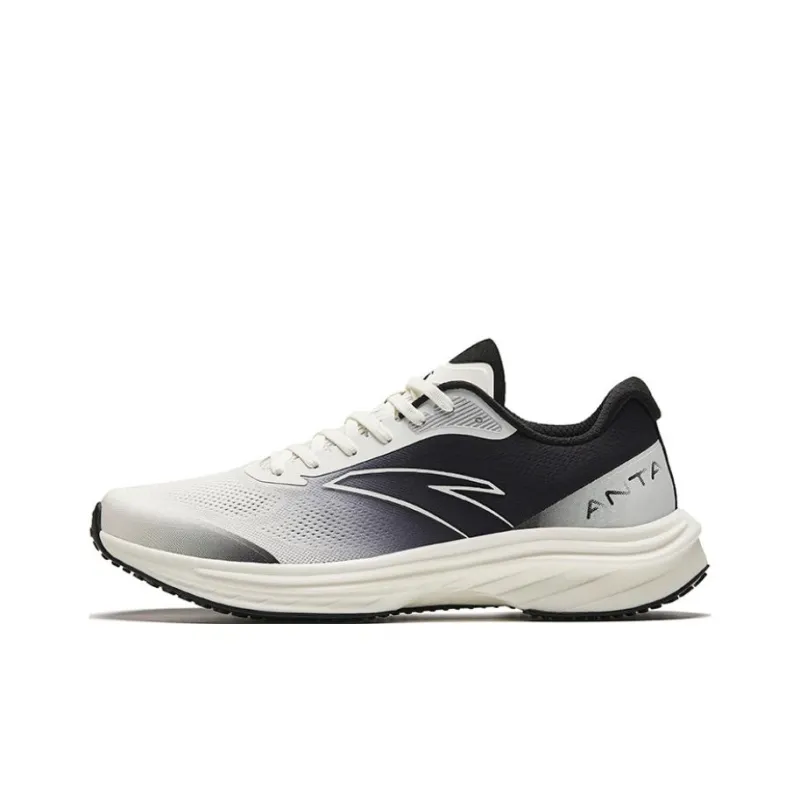 Anta Road Run Cushioning Anti Slip And Wear Resistant Rebound Low Top Running Shoes Men's White Black-0