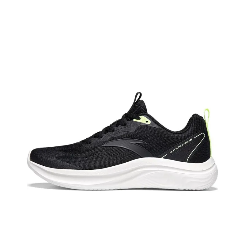 Anta Lingyun Anti Slip Wear Resistant Low Top Running Shoes Men's Black-0