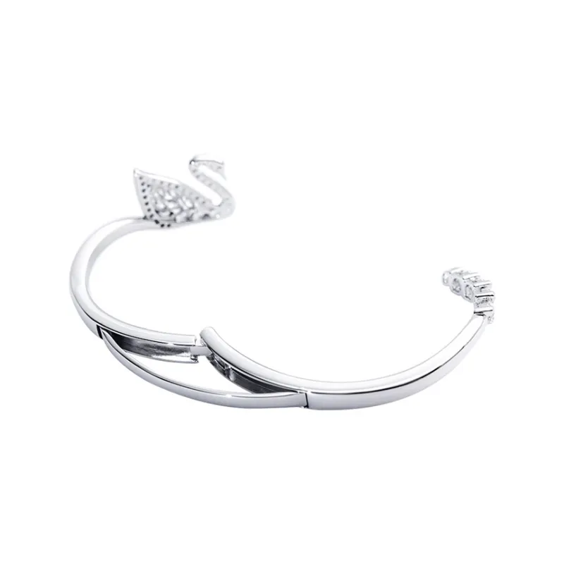 Swarovski Rhodium Plated Bangles Women's Silver-1
